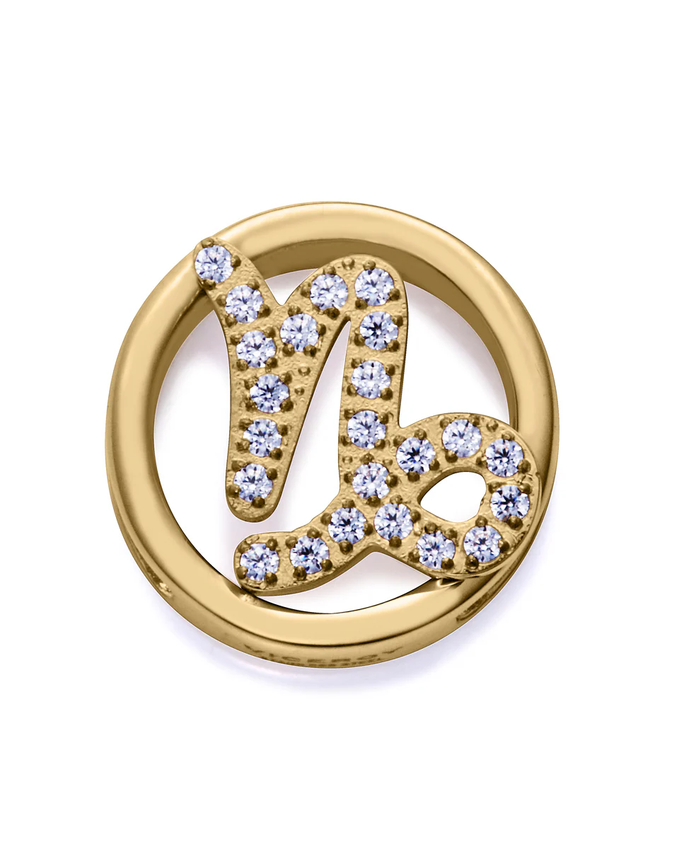 Motivo Acero Ip Dorado Circ Capricorn Sra Fn