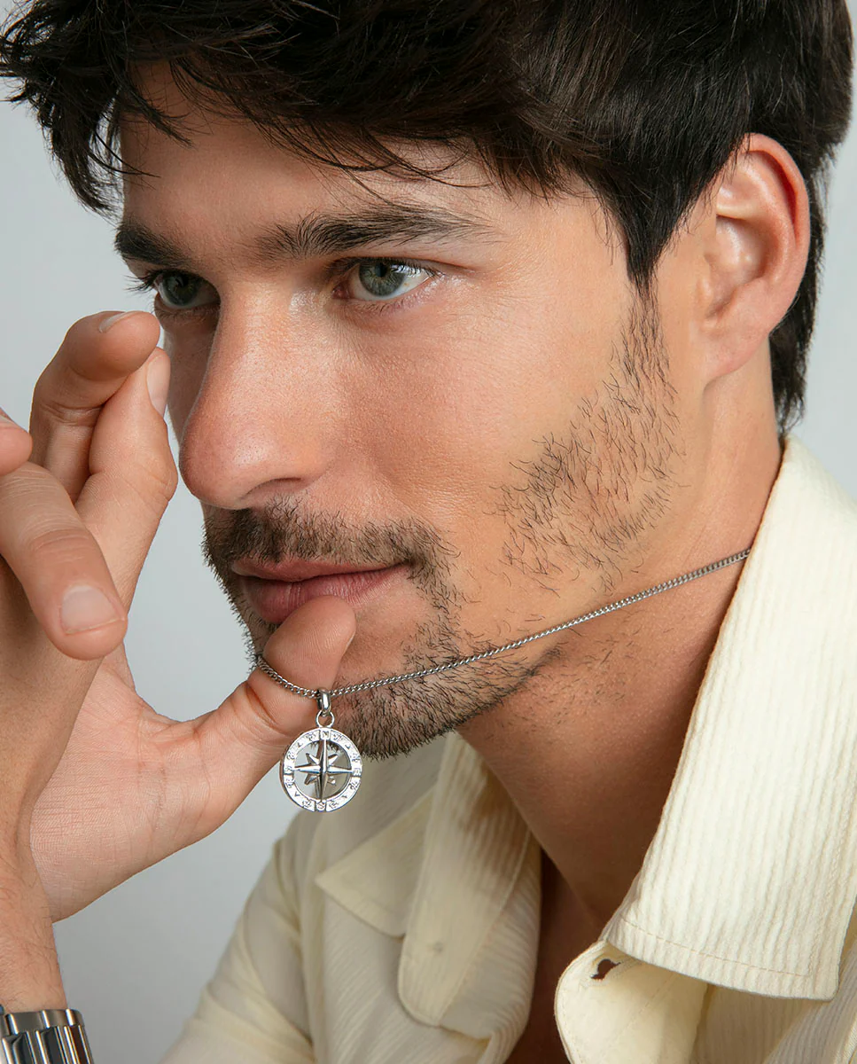 Collar Acero Rosa De Vientos Sr Fashion - Imagen 3