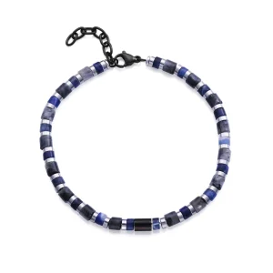 Puls Acero E Ip Negro Piedras Nat Sr Fashion