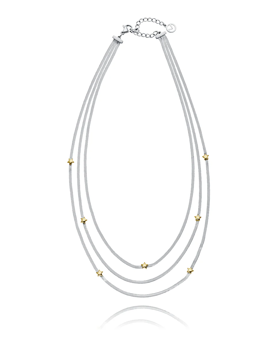 Collar Acero E Ip Dorado Sra Fashion