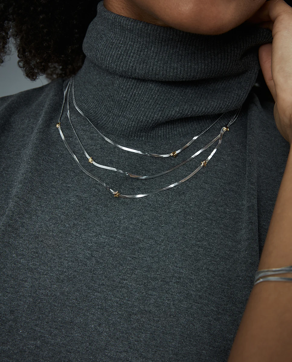 Collar Acero E Ip Dorado Sra Fashion - Imagen 3