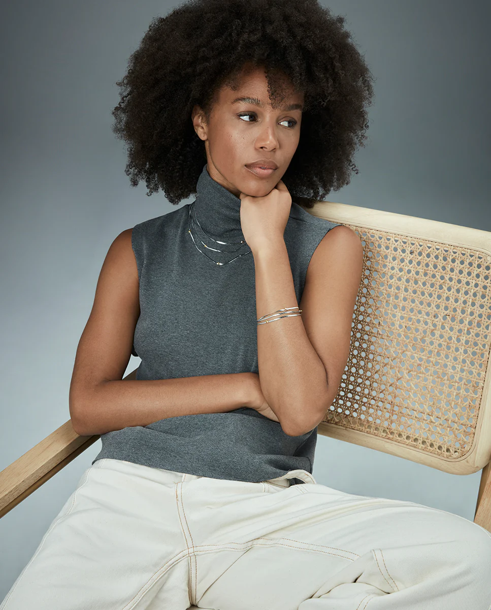 Collar Acero E Ip Dorado Sra Fashion - Imagen 4