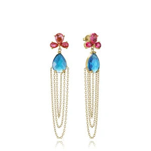 Pend Acero Ip Dorado Cristal Sra Fashion