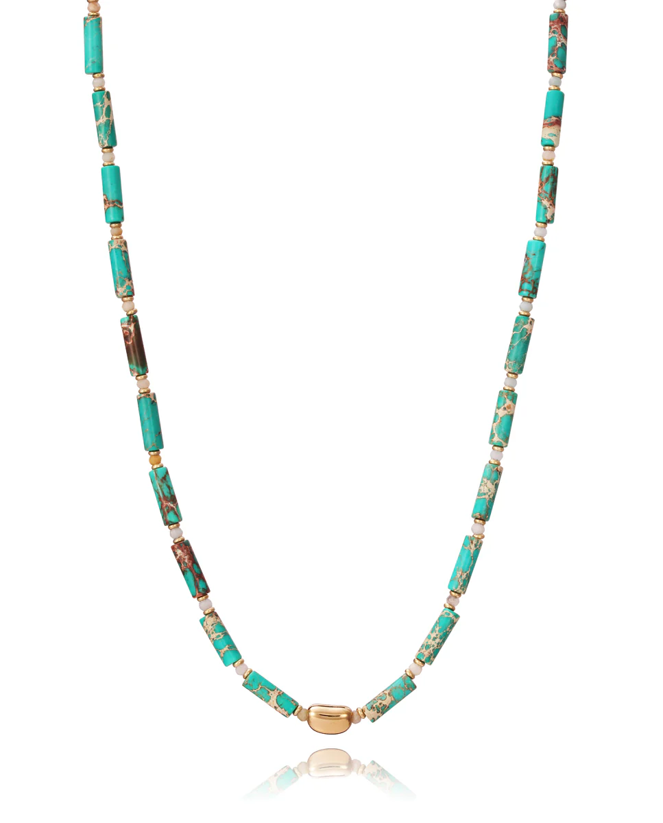 Collar Acero Ip Dorado Piedras Sra Fn