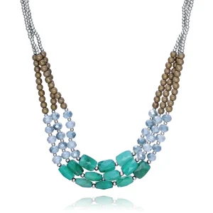 Collar Acero Múltiple Piedras Sra Fn