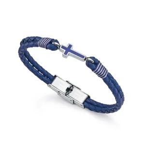 Puls Acero Cruz Piel Azul Niño Fn