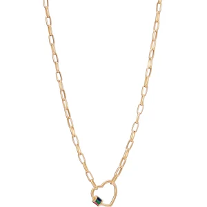 Collar Acero Ip Dorado Cadena Cz Sra Fn