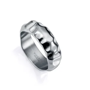 Anillo Acero Martillado Sr Fashion