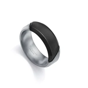 Anillo Acero E Ip Negro Sr Fashion