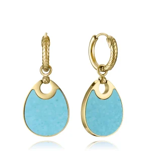 Pend Acero Ip Dorado Piedra Nat Sra Fshn