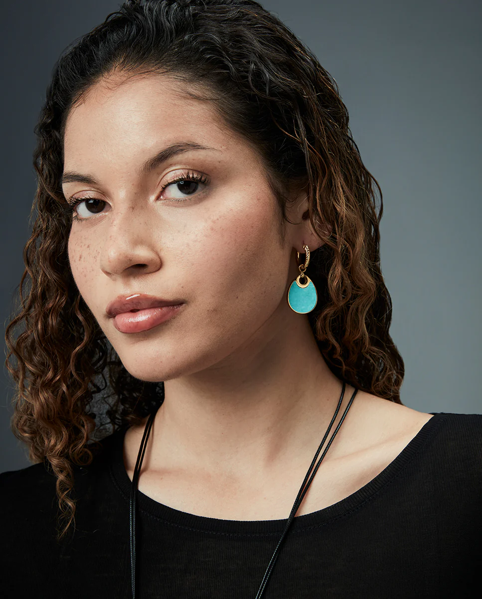 Pend Acero Ip Dorado Piedra Nat Sra Fshn - Imagen 4