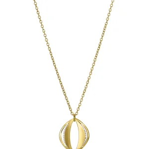 Collar Acero Ip Dorado Circ Sra Fashion