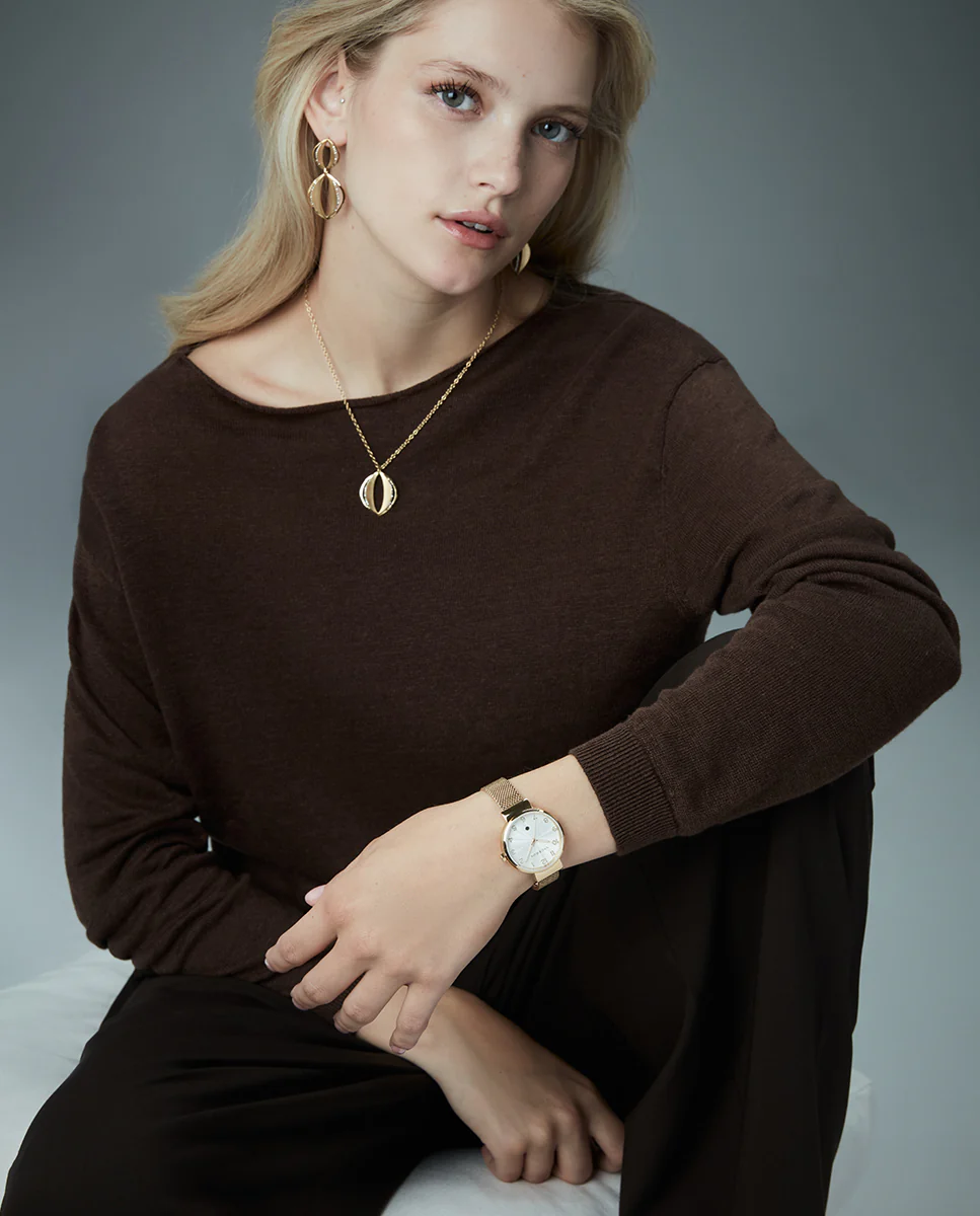 Collar Acero Ip Dorado Circ Sra Fashion - Imagen 4