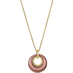 Collar Acero Ip Marron Dorado Circ Sra Fshn