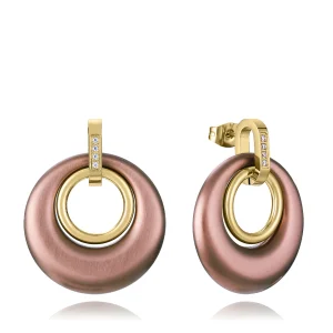 Pend Acero Ip Marron Y Dorado Circ Sra Fshn