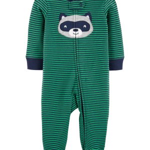 Enterito CARTERS Striped Raccoon Zip-Up Cotton Sleep & Play