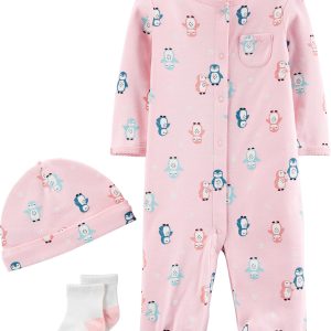 Conjunto CARTERS 3-Piece Penguin Take-Me-Home Set