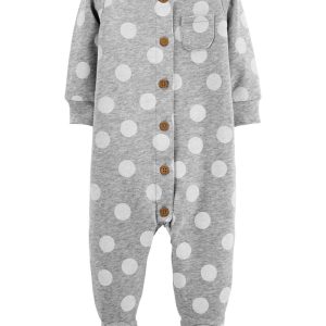 Enterito CARTERS Polka Dot Snap-Up Fleece Sleep & Play Frisado con micropolar