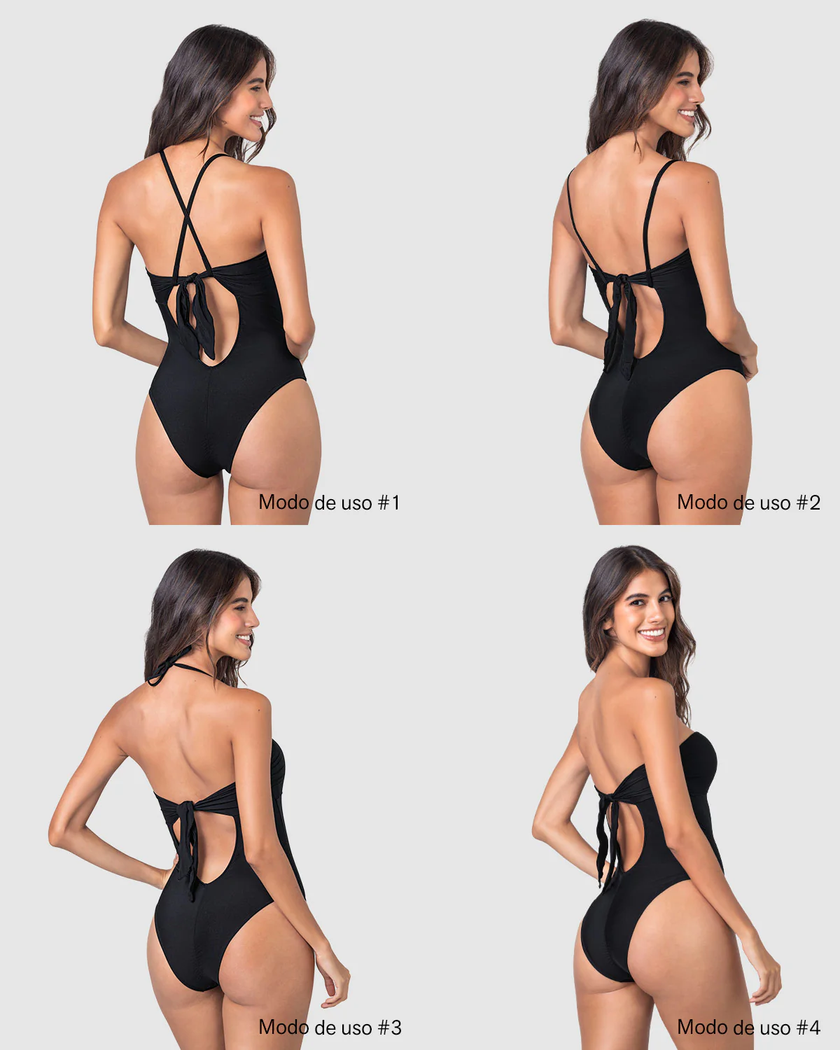 Traje de baño entero con espalda ajustable - Imagen 3