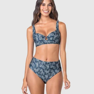 Bikini con calzón tiro alto y top corsetero