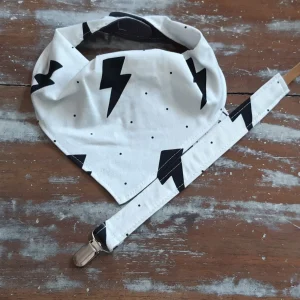 Set de Babero bandana ( algodón doble ) y porta-chupetes