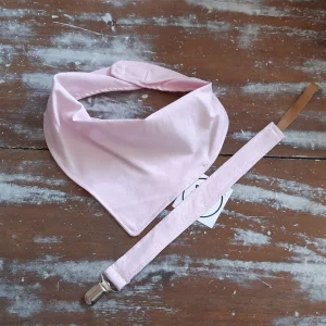 Set Babero Bandana ( algodón doble )y porta-chupetes