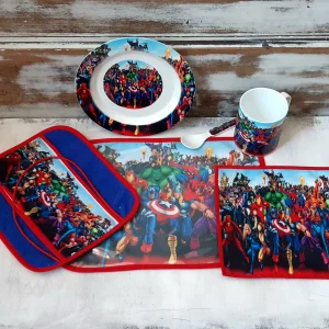 Set  completo de jardín 6 piezas  Súper héroes