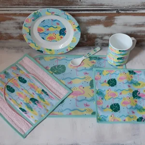 Set  completo de jardín 6 piezas  Flamencos