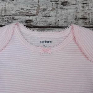 Body mangas largas CARTERS Original Bodysuits Rayado rosa & blanco