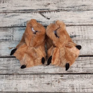 Pantuflas de Piel Garras Marron