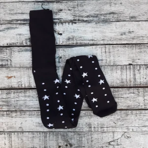 Medias panty algodón con lycra -  Star Negro y Blanco