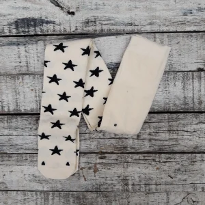 Medias panty algodón con lycra - Star Natural y negro