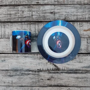 Set de taza y  plato Capitán América