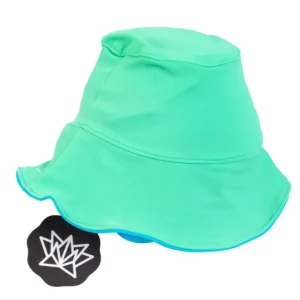 Piluso Reversible con Protección UV- Origami ( verde aqua y turquesa)