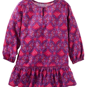 Vestido OSHKOSH Printed Ruffle-Hem Dress