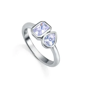 Anillo Plata De Ley Baño Rodio Circ Sra Jwls