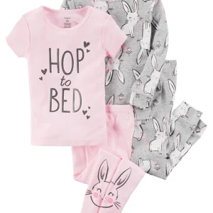 Pack de Pijamas CARTERS 4-Piece Bunny Snug Fit Cotton PJs