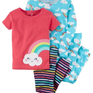 Pack de Pijamas CARTERS 4-Piece Rainbow Snug Fit Cotton PJs