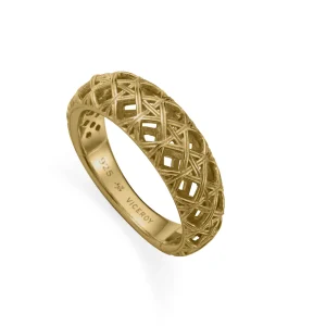 Anillo Plata De Ley Baño Oro Calado Sra Jwls