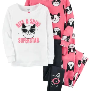 Pack de Pijamas CARTERS 4-Piece Bulldog Snug Fit Cotton PJs