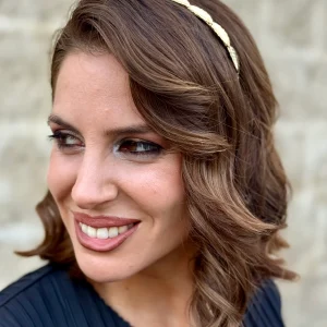 Diadema Metálica Lima Dorada