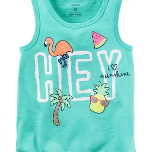 Musculosa CARTERS Tropical Glitter Graphic Tank