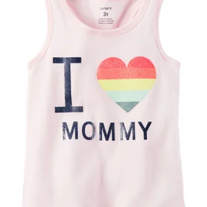 Musculosa CARTERS I Heart Mommy Glitter Graphic Tank