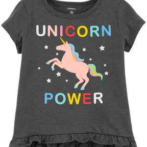Remera CARTERS Unicorn Power Hi-Lo Ruffle Tee
