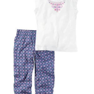 Conjunto CARTERS 2-Piece Open-Back Top & Printed Jogger Set