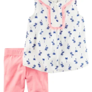 Conjunto CARTERS 2-Piece Printed Tank & Neon Playground Short Set