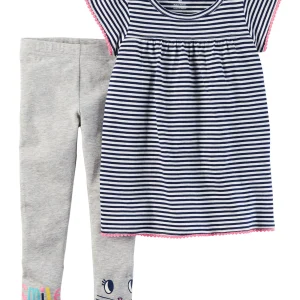 Conjunto CARTERS 2-Piece Striped Tunic & Legging Set