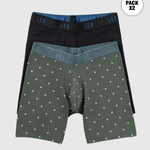 Paquete x2 bóxers largos ajustado con algodón