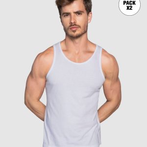 Paquete x2 camisillas en algodón silueta semiajustada para hombre