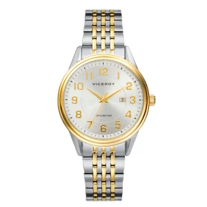 Reloj Acero Ip Dorado Brazalete Sra Va
